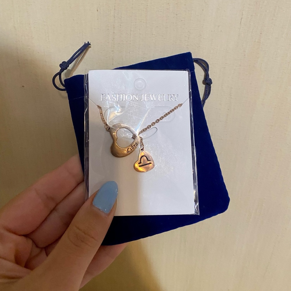 Rose Gold Stainless Steel Libra Necklace- NWT!